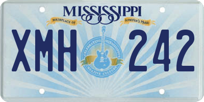 MS license plate XMH242