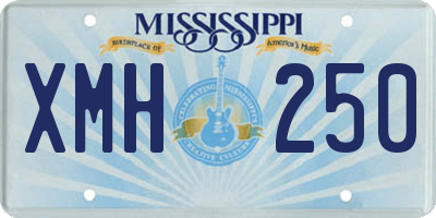 MS license plate XMH250