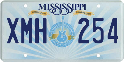 MS license plate XMH254