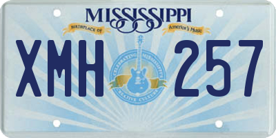MS license plate XMH257