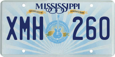 MS license plate XMH260