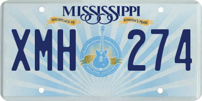 MS license plate XMH274