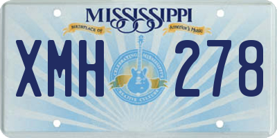 MS license plate XMH278