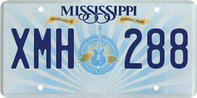MS license plate XMH288