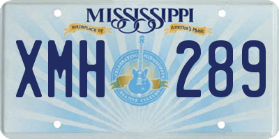 MS license plate XMH289