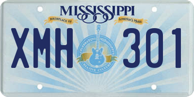 MS license plate XMH301