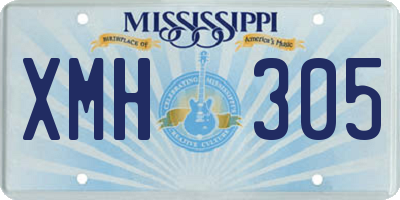 MS license plate XMH305