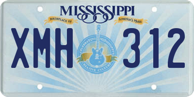 MS license plate XMH312