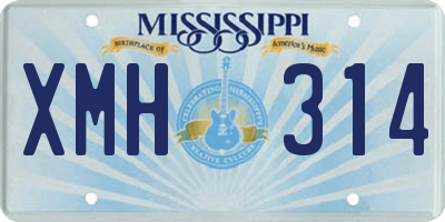 MS license plate XMH314