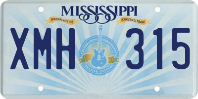 MS license plate XMH315