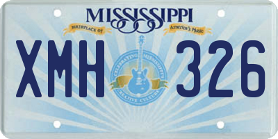 MS license plate XMH326