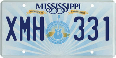 MS license plate XMH331