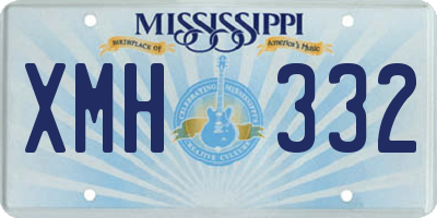 MS license plate XMH332