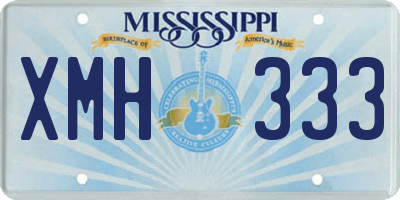 MS license plate XMH333