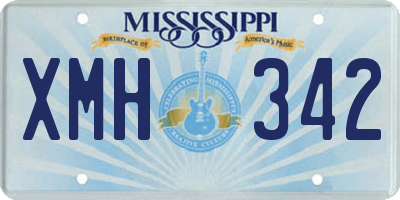 MS license plate XMH342