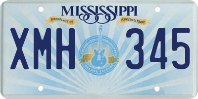 MS license plate XMH345