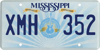 MS license plate XMH352
