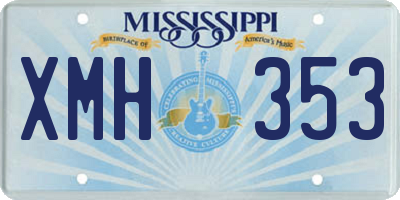MS license plate XMH353