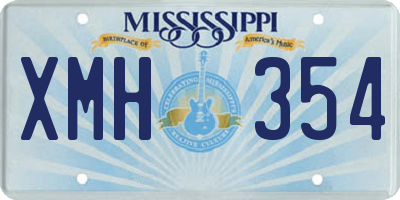 MS license plate XMH354