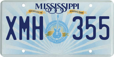 MS license plate XMH355