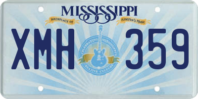 MS license plate XMH359