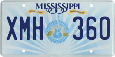 MS license plate XMH360