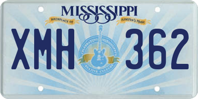 MS license plate XMH362