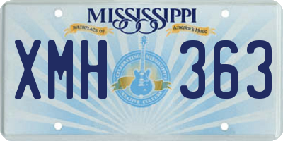 MS license plate XMH363