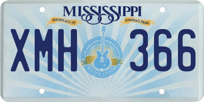 MS license plate XMH366
