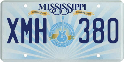MS license plate XMH380