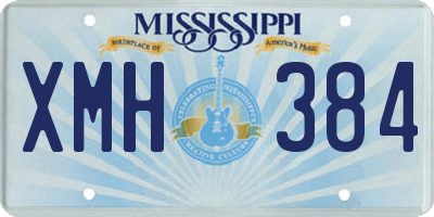 MS license plate XMH384
