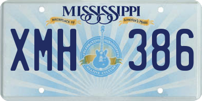 MS license plate XMH386