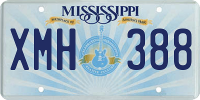 MS license plate XMH388