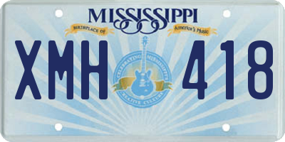 MS license plate XMH418