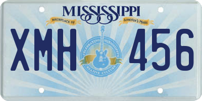 MS license plate XMH456