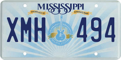 MS license plate XMH494