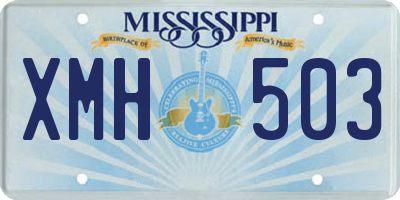 MS license plate XMH503