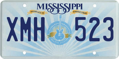 MS license plate XMH523