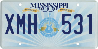 MS license plate XMH531