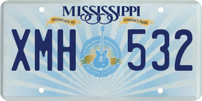 MS license plate XMH532