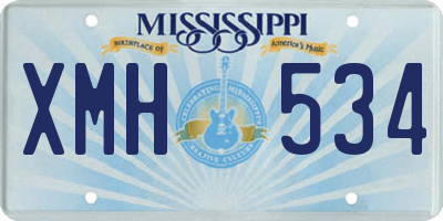 MS license plate XMH534