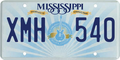 MS license plate XMH540