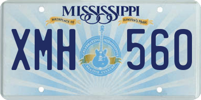 MS license plate XMH560