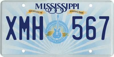 MS license plate XMH567