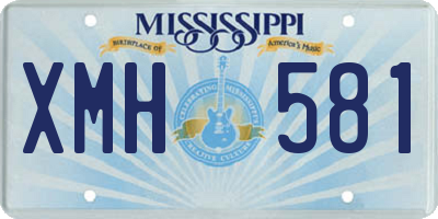 MS license plate XMH581