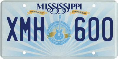 MS license plate XMH600