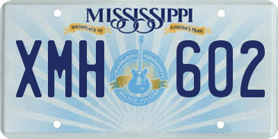 MS license plate XMH602