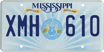 MS license plate XMH610