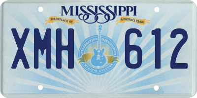 MS license plate XMH612