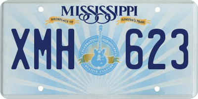 MS license plate XMH623